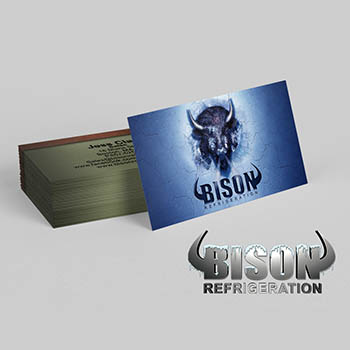 Bison Refrigeration Business Card Design and Print Production