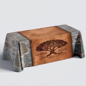 Copper Beech Range Convention Tablecloth Design and Print Production
