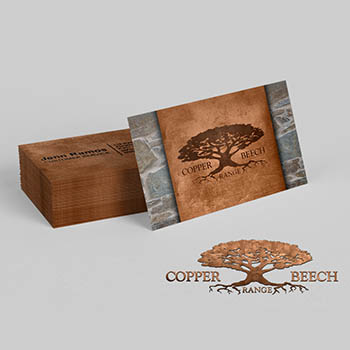 Copper Beech Range Business Card Design and Print Production