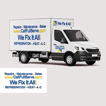 Full Serve Truck Wrap Graphic Design and Print Production