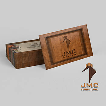 JMC Furniture Business Card Design and Print Production