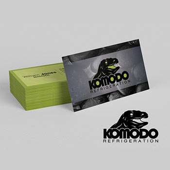 Komodo Refrigeration Business Card Design and Print Production