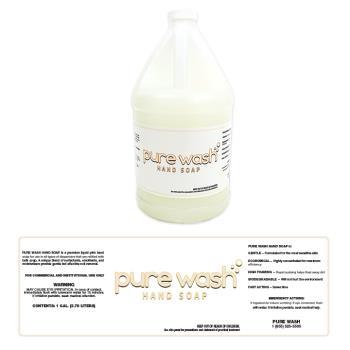 Pure Wash Hand Soap Bottle Product Label Design and Print Production