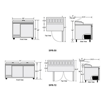 Spartan Refrigeraton Pizza Units Schematics Design