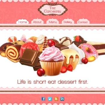 The Cupcakery Website Splash Page Template Design
